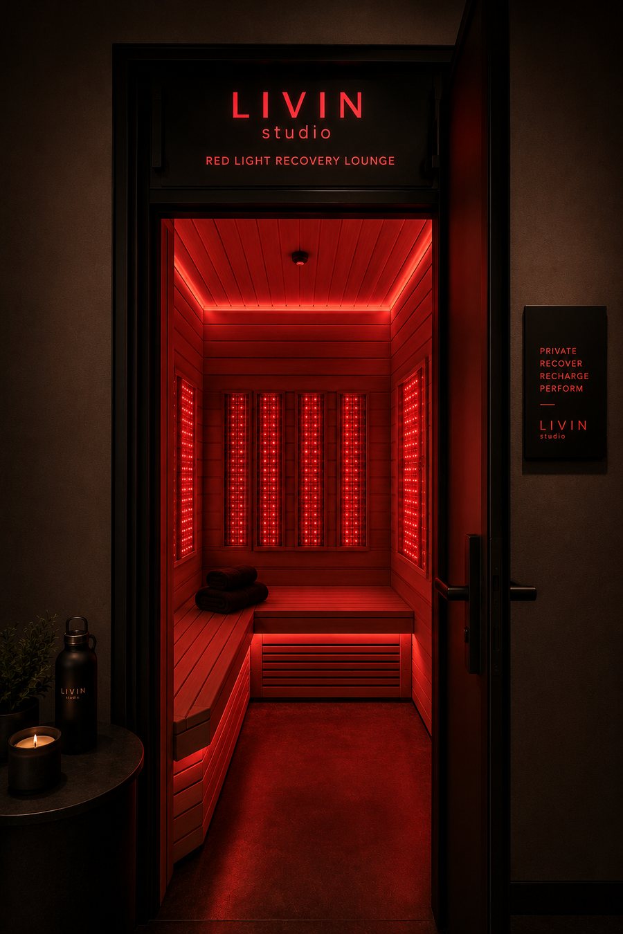 Red light therapy bed at LIVIN Studio