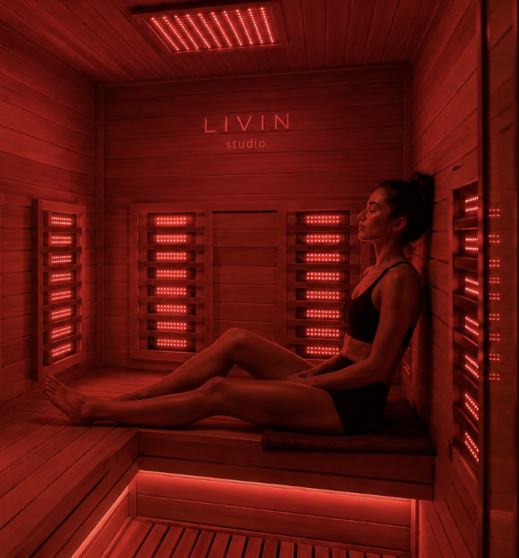 Red light recovery bed at LIVIN Studio